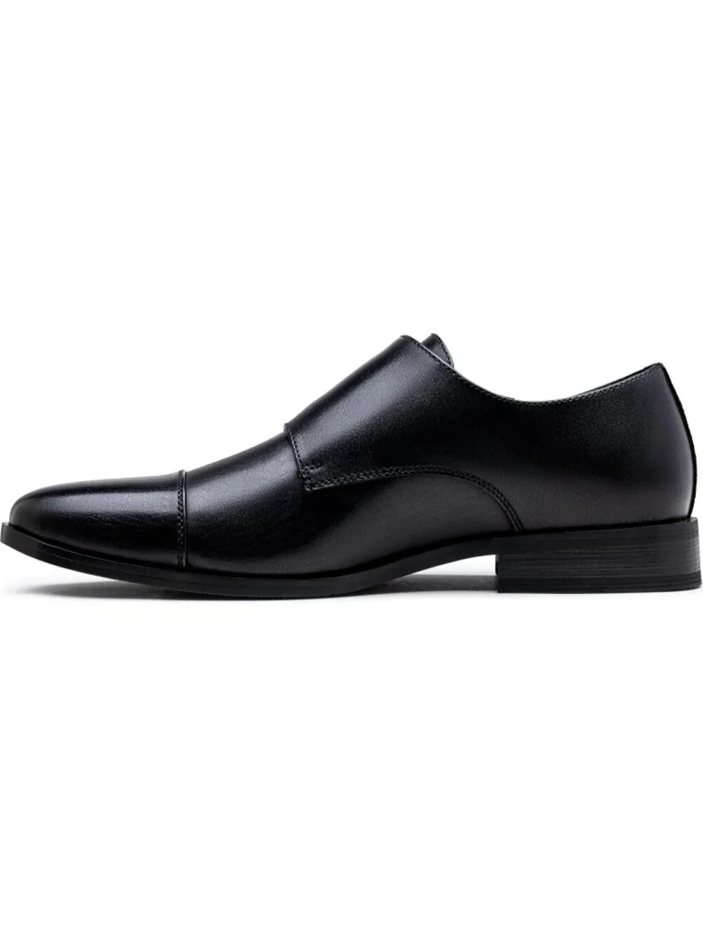 Men's Black Imported 100% Synthetic Dress Shoes for Monk Strap Loafers